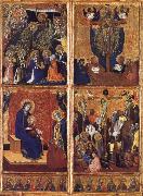 Barnaba Da Modena THe Coronation of the Virgin ,the trinity,the tirgin and child,the Crucifixion oil on canvas